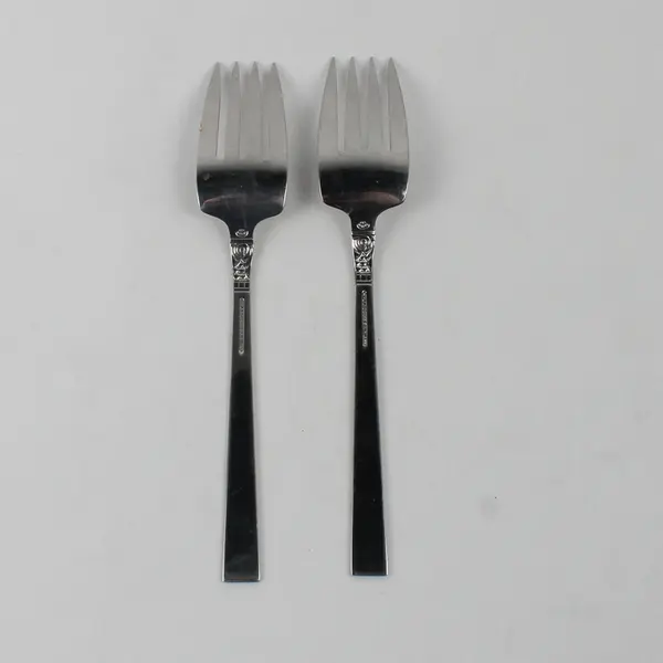 Lot Of 2 Oneida Silver Northland (Stainless) Flatware Serving Forks 8.25" Long