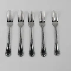Lot Of 5 Cuisinart Flatware Hailey (Stainless) Flatware Dinner Forks 8.25" Long