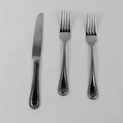 Lot Of 3 Cuisinart Flatware Hailey (Stainless) Flatware 2 Dinner Forks & 1 Knife