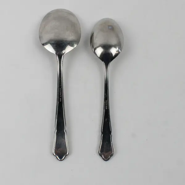 Lot Of 2 Oneida Silver Westbury (Stainless) Flatware Serving Spoons