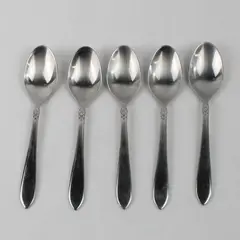 Lot Of 5 Oneida Silver Jacqueline/Jessica (Stainless) Flatware Soup Spoons 7.5"
