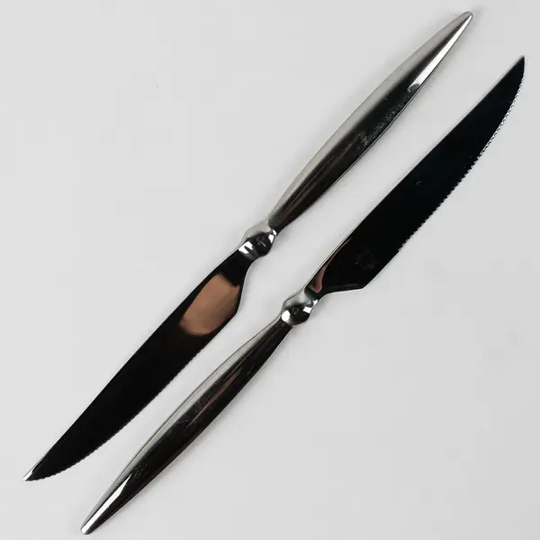 Lot of 4 Mikasa Ballet Pattern 18/10 Stainless Steak Knives 9.5" Plastic Sleeves