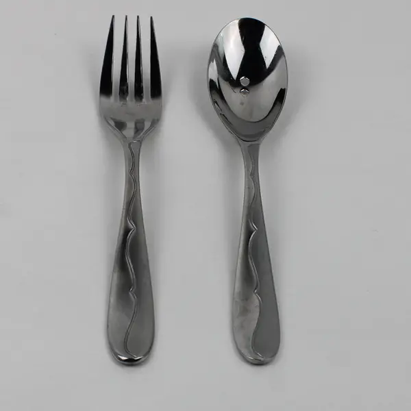 Lot Of 2 Oneida Silver Inspire (Stainless) Flatware Serving Fork & Spoon