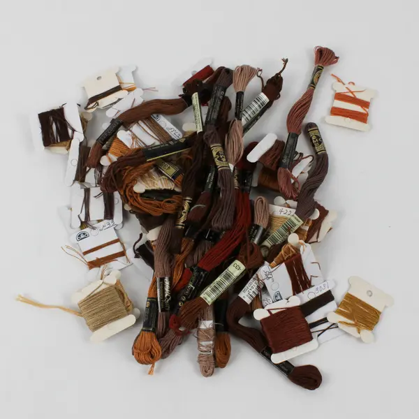 Lot of 58 Needlepoint Embroidery Thread Assorted  Brown Colors