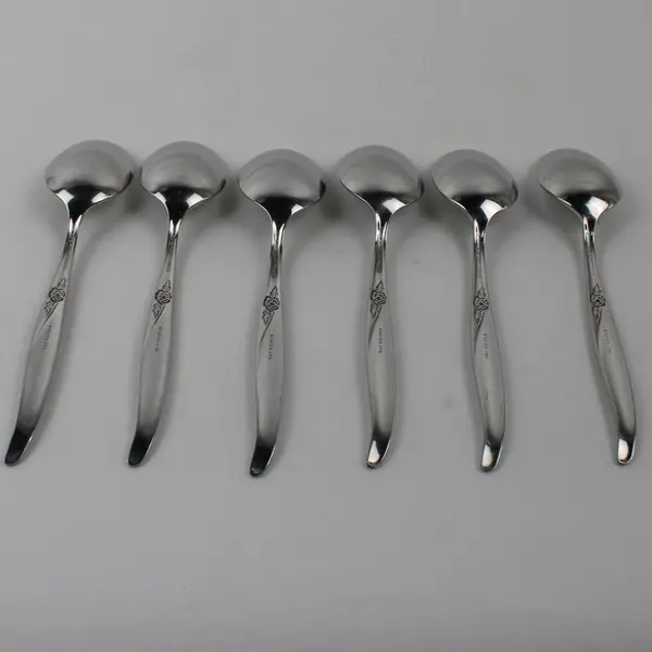Lot Of 6 Oneida Silver Inspire (Stainless) Flatware Soup Spoons 7" Long