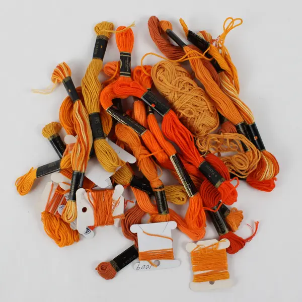 Lot of 29 Embroidery Floss Thread Skeins Shades of Orange