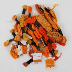 Lot of 29 Embroidery Floss Thread Skeins Shades of Orange