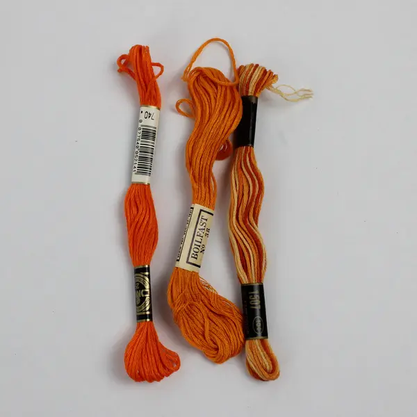 Lot of 29 Embroidery Floss Thread Skeins Shades of Orange