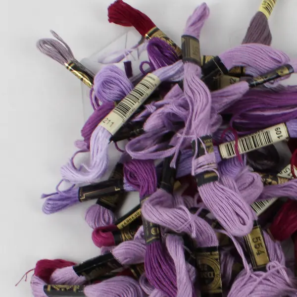 Lot of 54 Embroidery Thread Variety of Purple