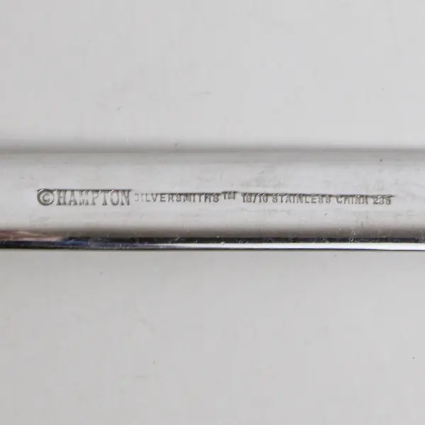 Lot of 5 Hampton Silversmiths HSV7 Pattern 18/10 SS Oval Soup Spoons 7.75" Good