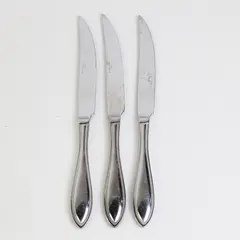 Lot of 3 Wallace Silver American Tradition Pattern SS Solid Steak Knives 9.25"