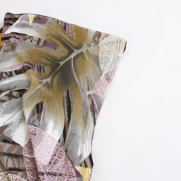 NorthStyle Side Tie Multicolor Leaf Print Midi Dress Women's Size 10