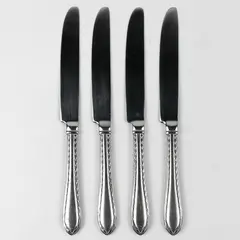 Lot of 4 Towle Silver 18/8 SS Diamond Antique Pattern Dinner Knives 9.5" Good