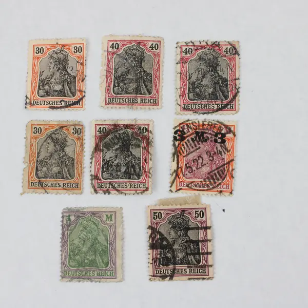 Lot Of 8 Germany Germania 30/40/50 Pfennig 1 Mark 1 1/4 Mark Stamps Used