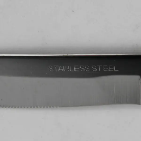 Lot of 6 Japanese Stainless Steel Sword Style Steak Knives Serrated 8.5" Good