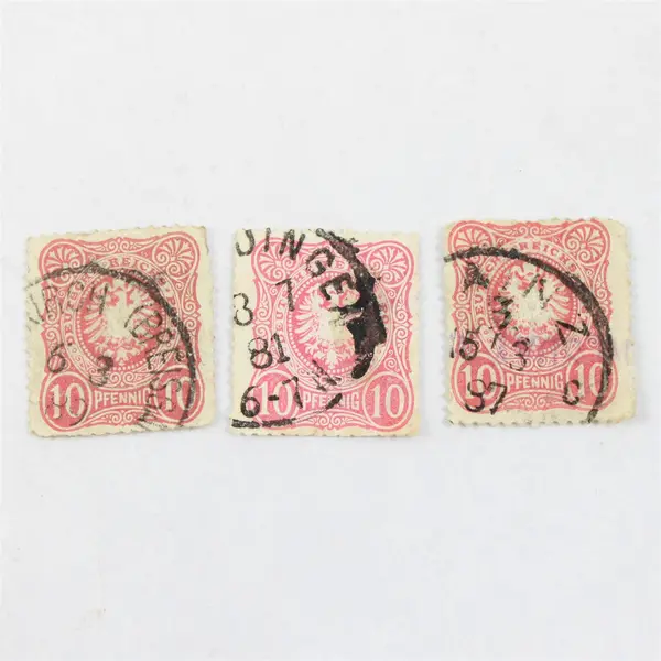 Lot Of 10 Germany Deutsches Reich Imperial Eagle 10 Pfennig Stamps Used 1880s