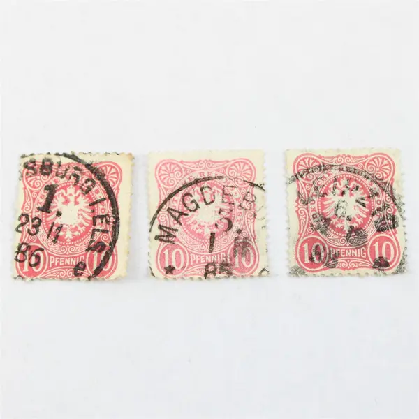 Lot Of 10 Germany Deutsches Reich Imperial Eagle 10 Pfennig Stamps Used 1880s
