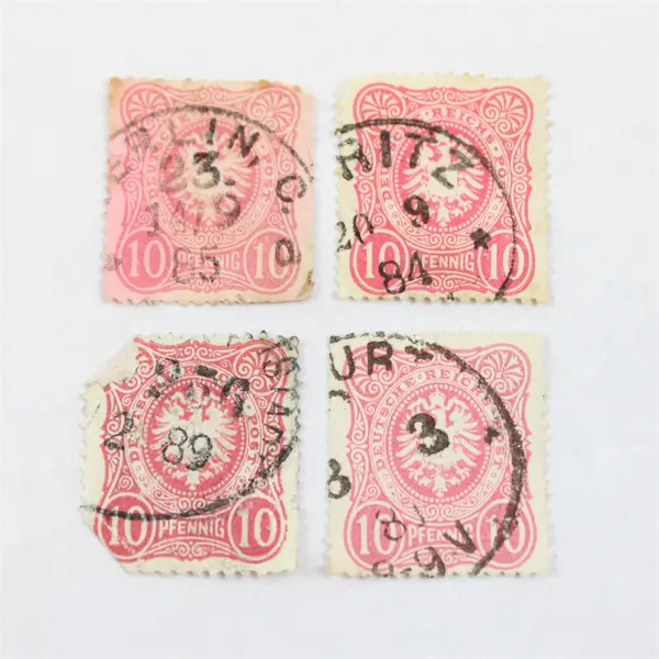 Lot Of 10 Germany Deutsches Reich Imperial Eagle 10 Pfennig Stamps Used 1880s