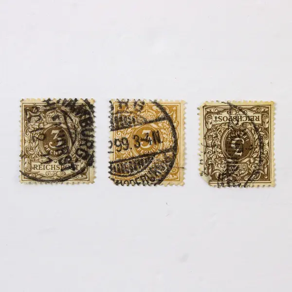 Lot Of 9 Germany Deutsches Reichspost 3 Pfennig Stamps Used 1890s