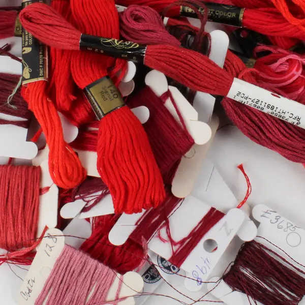 Lot of 35 Embroidery Thread Variety of Red