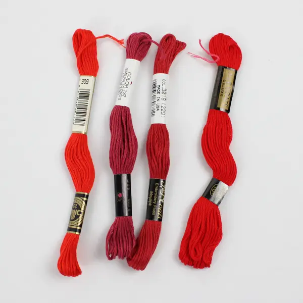 Lot of 35 Embroidery Thread Variety of Red