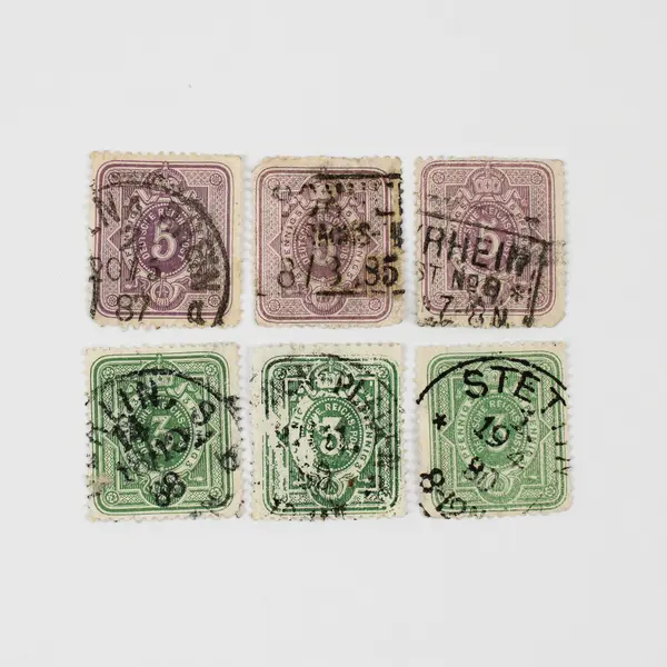 Lot Of 6 Germany Deutsches Reichspost 3 Pfennig 5 Pfennig Stamps Used 1880s