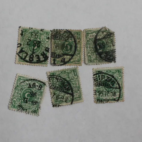 Lot Of 6 Germany Deutsches Reichspost 5 Pfennig Stamps Used 1890s