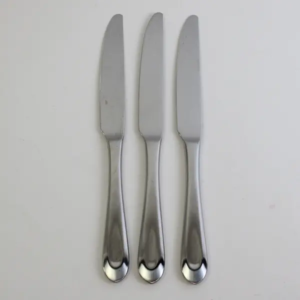 Lot of 3 Argent Orfèvres Nova Satin Stainless Dinner Knives 9.25" Good