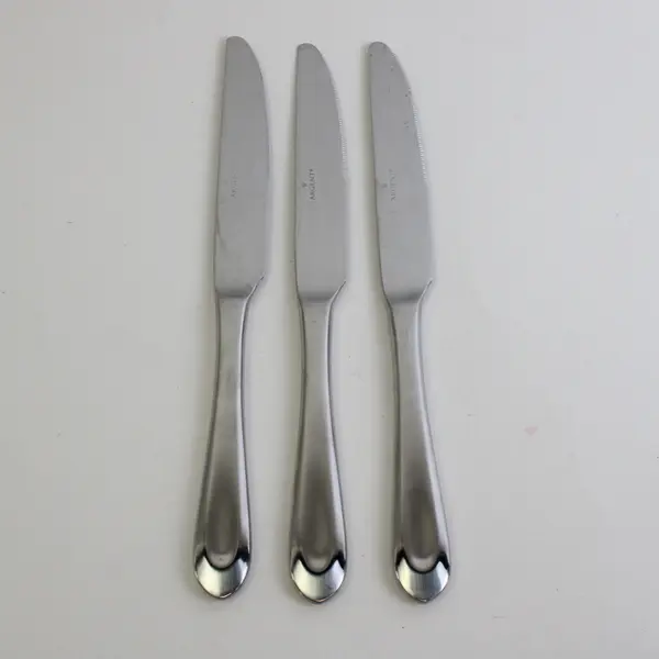 Lot of 3 Argent Orfèvres Nova Satin Stainless Dinner Knives 9.25" Good