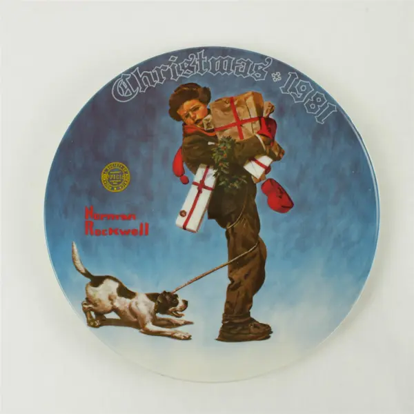 1981 Norman Rockwell Collectible Plate "Wrapped Up In Christmas" Lim. Ed.