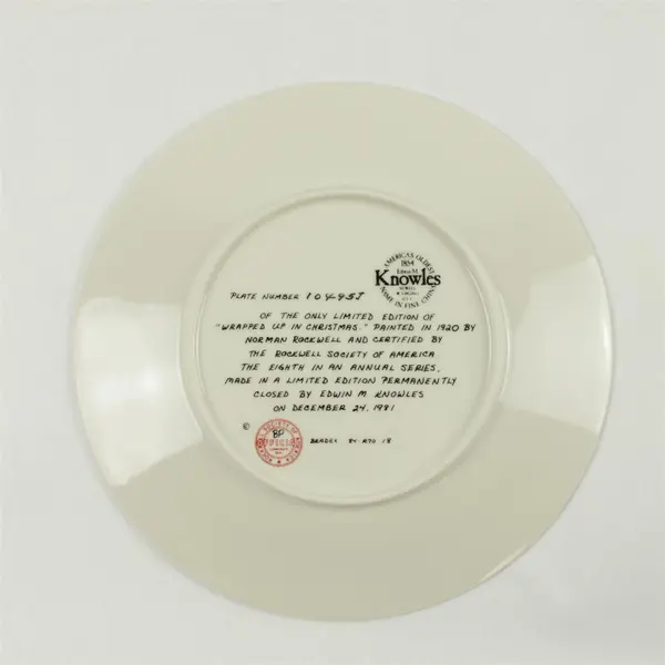 1981 Norman Rockwell Collectible Plate "Wrapped Up In Christmas" Lim. Ed.