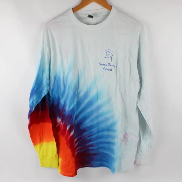 Gildan Stone Bridge School Tie-Dye Crew Neck Long-Sleeve T-Shirt Men's Large