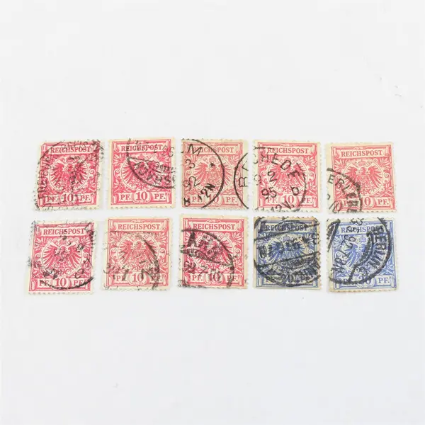 Lot Of 10 Germany Deutsches Reich Imperial Eagle 10/20 Pfennig Stamps Used 1890s