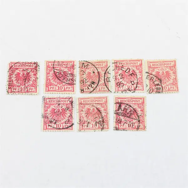 Lot Of 10 Germany Deutsches Reich Imperial Eagle 10/20 Pfennig Stamps Used 1890s