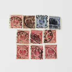 Lot Of 10 Germany Deutsches Reich Imperial Eagle 10/20/50pf Stamps Used 1890s
