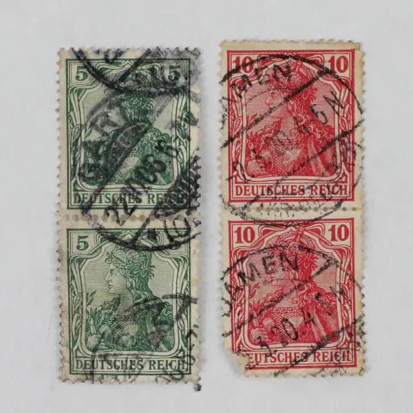 Lot Of 5 Germany Germania 5/10/40 Pfennig Stamp Pairs (10 Stamps Total) Used