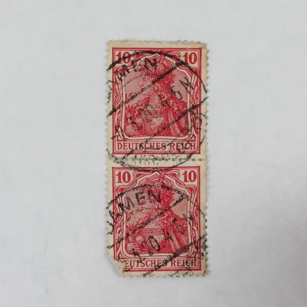Lot Of 5 Germany Germania 5/10/40 Pfennig Stamp Pairs (10 Stamps Total) Used