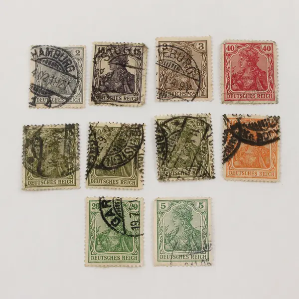 Lot Of 10 Germany Deutsches Reich Germania 2/3/5/10/15/20/40/60pf Stamps Used