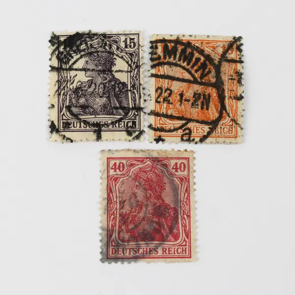 Lot Of 10 Germany Deutsches Reich Germania 3/5/10/15/20/40 Pfennig Stamps Used