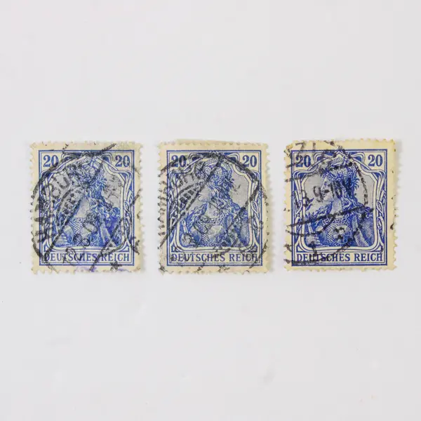 Lot Of 9 Germany Deutsches Reich Germania 20 Pfennig Stamps Used