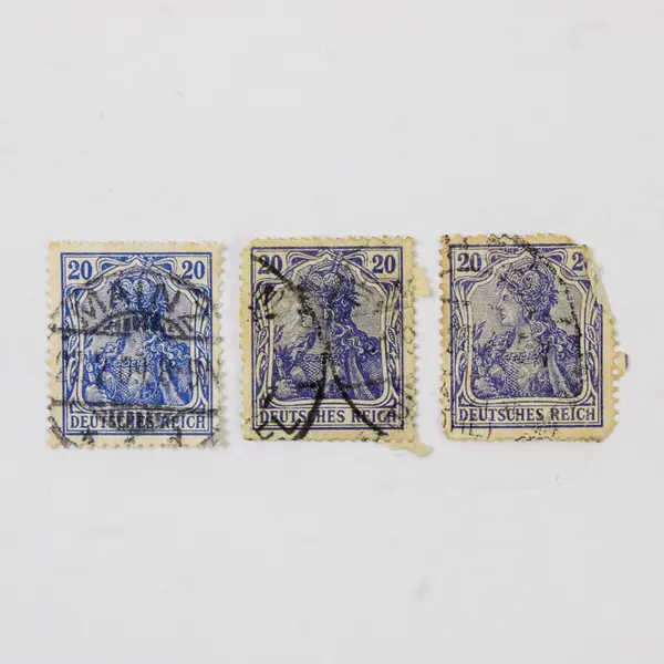 Lot Of 9 Germany Deutsches Reich Germania 20 Pfennig Stamps Used