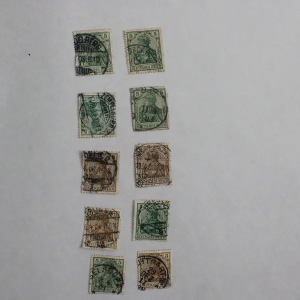 Lot Of 10 Germany Deutsches Reich Germania 3 Pfennig 5 Pfennig Stamps Used