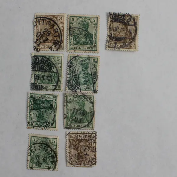 Lot Of 10 Germany Deutsches Reich Germania 3 Pfennig 5 Pfennig Stamps Used