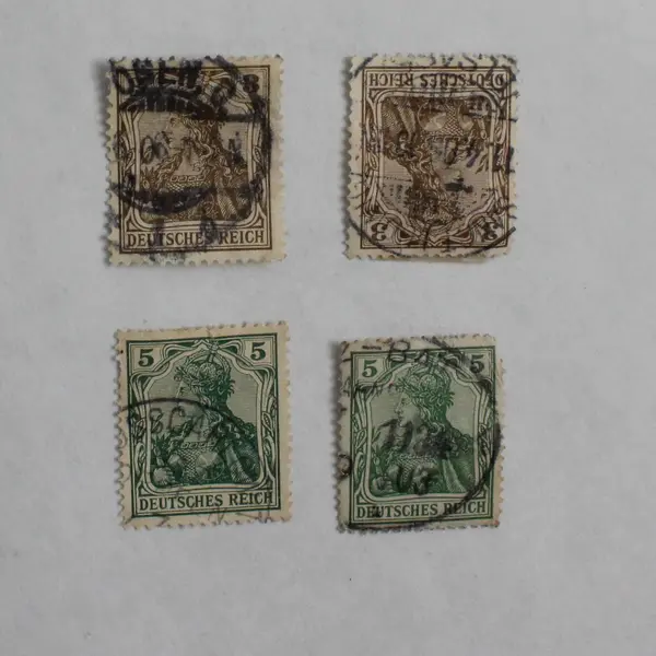 Lot Of 10 Germany Deutsches Reich Germania 3 Pfennig 5 Pfennig Stamps Used
