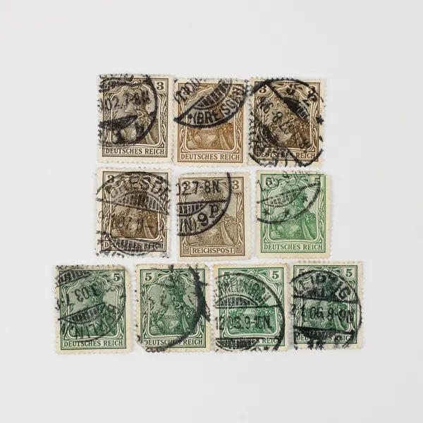 Lot Of 10 Germany Deutsches Reich Germania 3 Pfennig 5 Pfennig Used Stamps