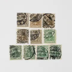 Lot Of 10 Germany Deutsches Reich Germania 3 Pfennig 5 Pfennig Used Stamps