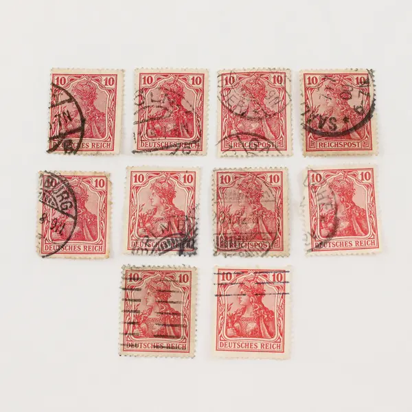 Lot Of 10 Germany Deutsches Reich Germania 10 Pfennig Stamps Used