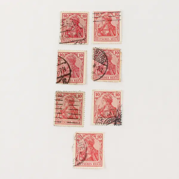 Lot Of 10 Germany Deutsches Reich Germania 10 Pfennig Stamps Used