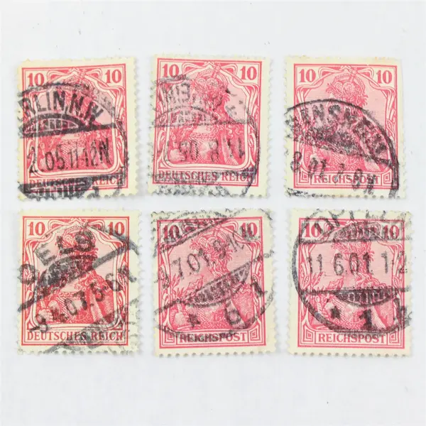 Lot Of 10 Germany Germania 5 Pfennig 10 Pfennig Stamps Used