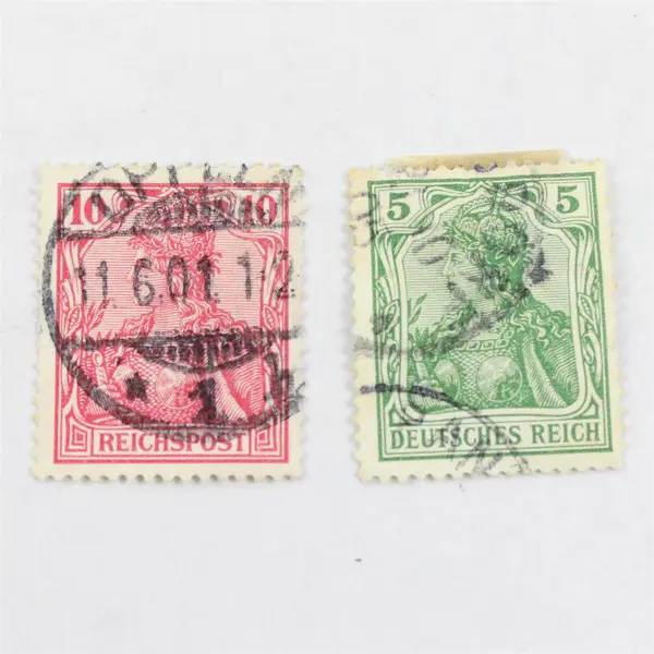 Lot Of 10 Germany Germania 5 Pfennig 10 Pfennig Stamps Used